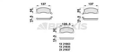 Комплект тормозных колодок BRAXIS AB0444