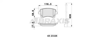 Комплект тормозных колодок BRAXIS AB0448