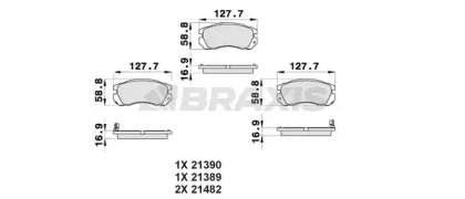 Комплект тормозных колодок BRAXIS AB0451