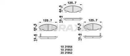 Комплект тормозных колодок BRAXIS AB0458