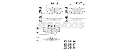 Комплект тормозных колодок BRAXIS AB0490