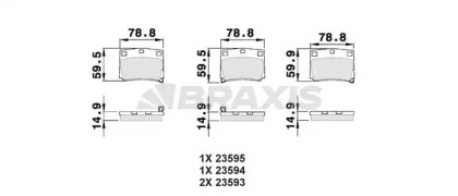 Комплект тормозных колодок BRAXIS AB0492