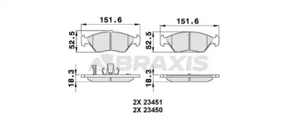 Комплект тормозных колодок BRAXIS AB0495