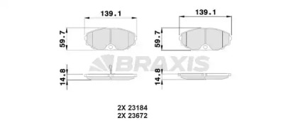 Комплект тормозных колодок BRAXIS AB0509