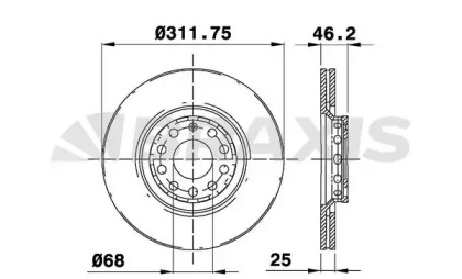 Тормозной диск BRAXIS AE0077