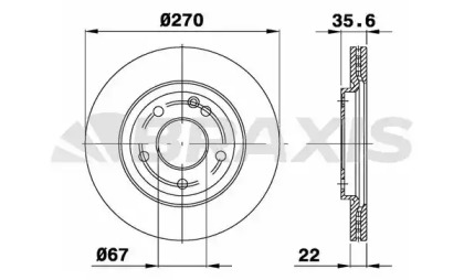 Тормозной диск BRAXIS AE0511