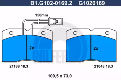 Комплект тормозных колодок GALFER B1.G102-0169.2