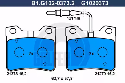 Комплект тормозных колодок GALFER B1.G102-0373.2