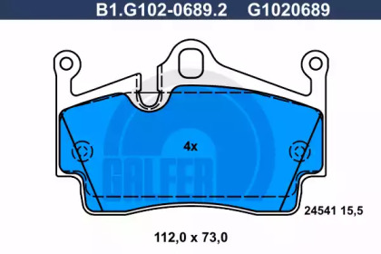 Комплект тормозных колодок GALFER B1.G102-0689.2