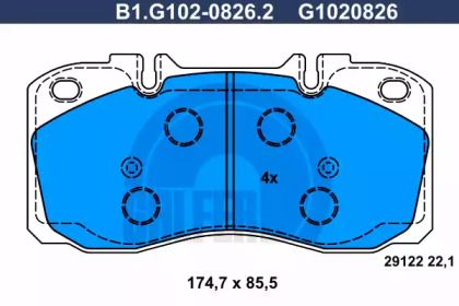 Комплект тормозных колодок GALFER B1.G102-0826.2