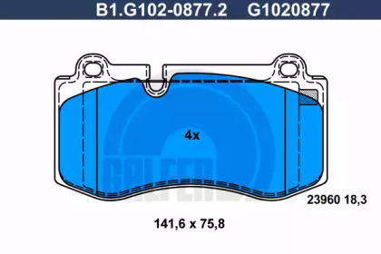 Комплект тормозных колодок GALFER B1.G102-0877.2