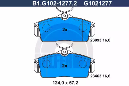 Комплект тормозных колодок GALFER B1.G102-1277.2