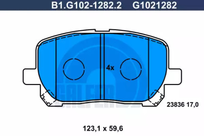 Комплект тормозных колодок GALFER B1.G102-1282.2