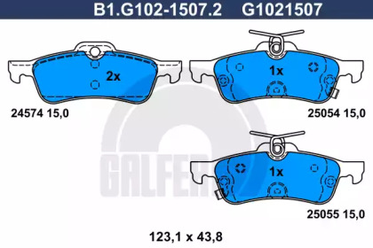 Комплект тормозных колодок GALFER B1.G102-1507.2