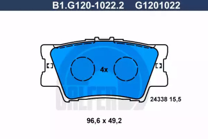 Комплект тормозных колодок GALFER B1.G120-1022.2