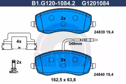 Комплект тормозных колодок GALFER B1.G120-1084.2