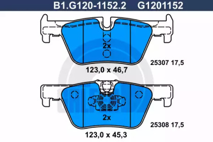 Комплект тормозных колодок GALFER B1.G120-1152.2