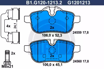 Комплект тормозных колодок GALFER B1.G120-1213.2