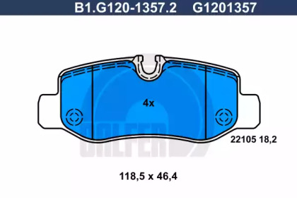 Комплект тормозных колодок GALFER B1.G120-1357.2