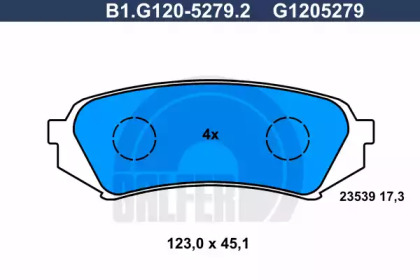 Комплект тормозных колодок GALFER B1.G120-5279.2