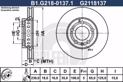 Тормозной диск GALFER B1.G218-0137.1