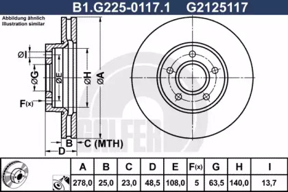 Тормозной диск GALFER B1.G225-0117.1