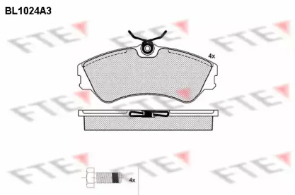 Комплект тормозных колодок FTE BL1024A3