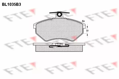 Комплект тормозных колодок FTE BL1035B3