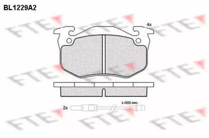 Комплект тормозных колодок FTE BL1229A2