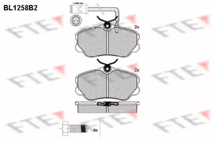 Комплект тормозных колодок FTE BL1258B2