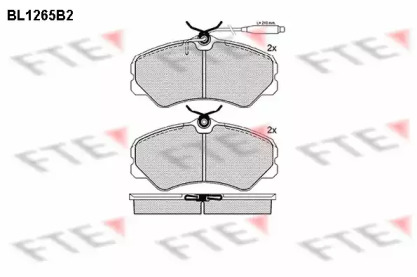 Комплект тормозных колодок FTE BL1265B2