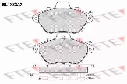 Комплект тормозных колодок FTE BL1283A2