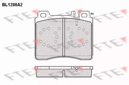 Комплект тормозных колодок FTE BL1286A2