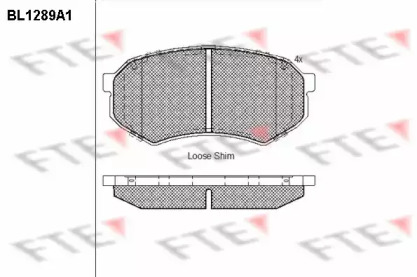 Комплект тормозных колодок FTE BL1289A1