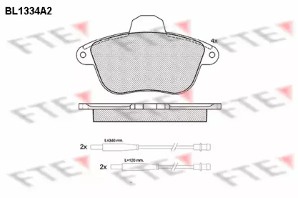 Комплект тормозных колодок FTE BL1334A2