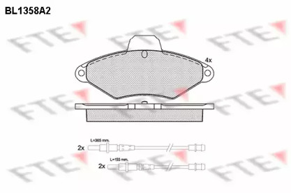 Комплект тормозных колодок FTE BL1358A2