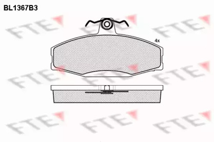 Комплект тормозных колодок FTE BL1367B3