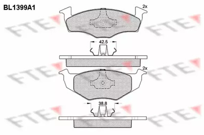 Комплект тормозных колодок FTE BL1399A1