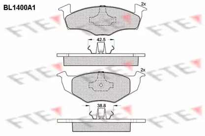 Комплект тормозных колодок FTE BL1400A1