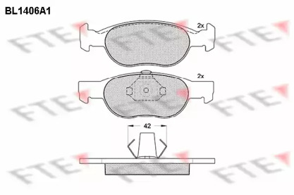 Комплект тормозных колодок FTE BL1406A1