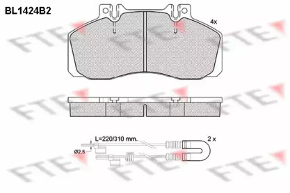 Комплект тормозных колодок FTE BL1424B2