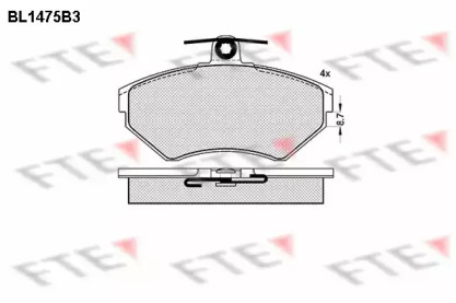 Комплект тормозных колодок FTE BL1475B3