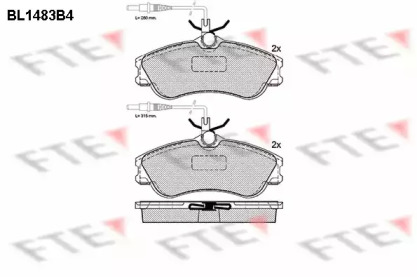 Комплект тормозных колодок FTE BL1483B4