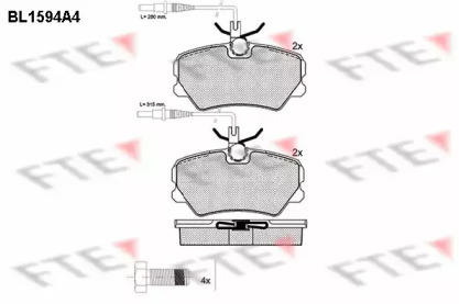 Комплект тормозных колодок FTE BL1594A4