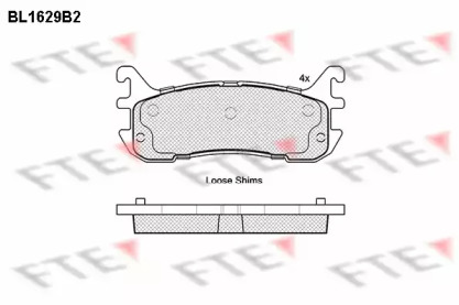 Комплект тормозных колодок FTE BL1629B2