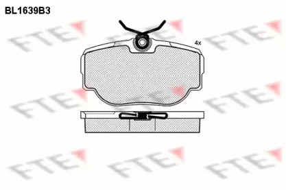 Комплект тормозных колодок FTE BL1639B3