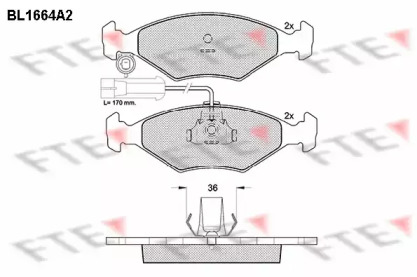 Комплект тормозных колодок FTE BL1664A2