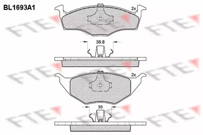 Комплект тормозных колодок FTE BL1693A1