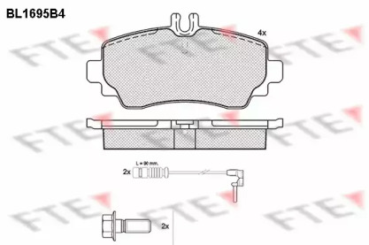 Комплект тормозных колодок FTE BL1695B4