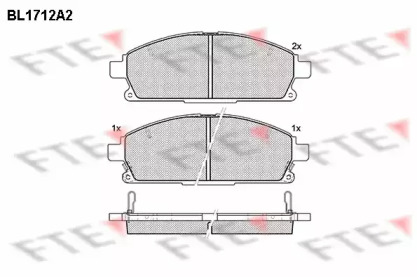 Комплект тормозных колодок FTE BL1712A2